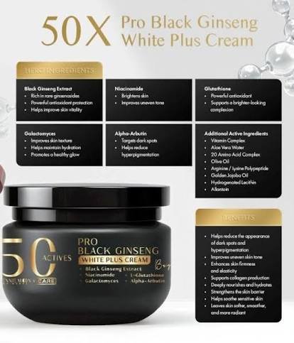 Pro Black Ginseng White Plus Cream 50 Actives